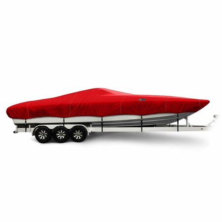 EEVELLE Boat Cover DAY CRUISER Inboard Fits 29ft 6in L up to 96in W Red SFDAYC2996-RED